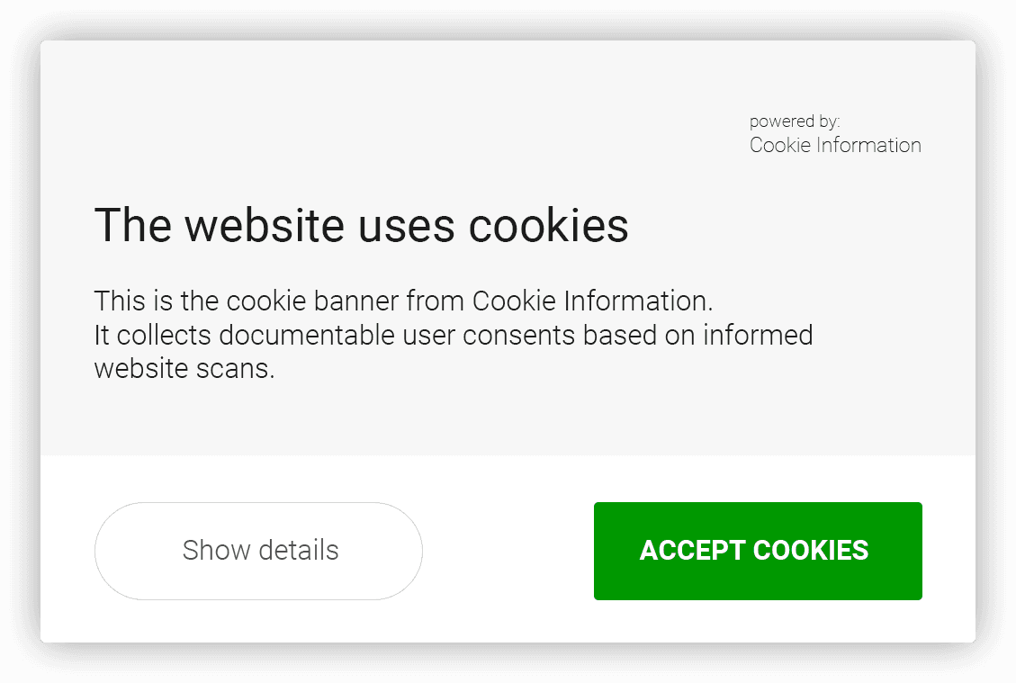 Web cookie banner