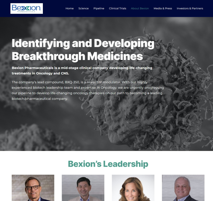 Bexion Pharmaceuticals screen shot