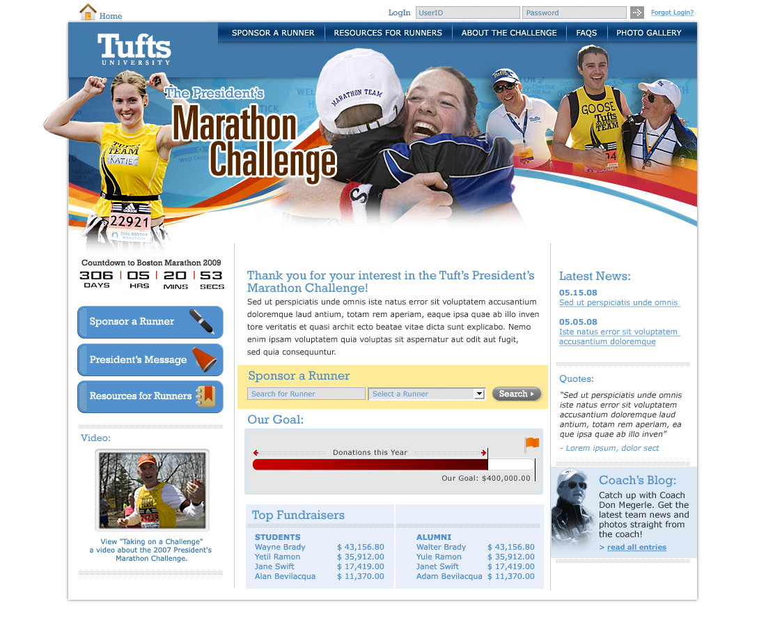 Tufts University - Marathon Challenge screen shot